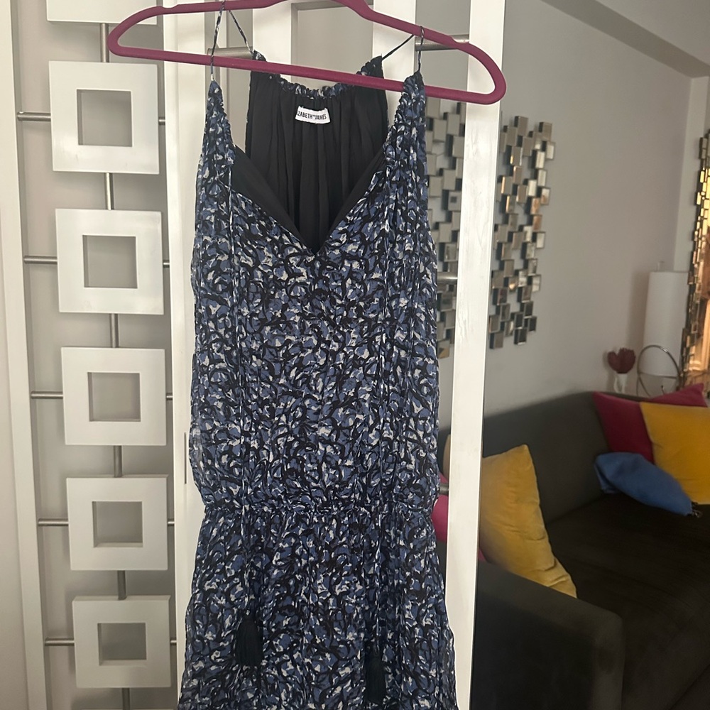 Elegant Blue Patterned Dress